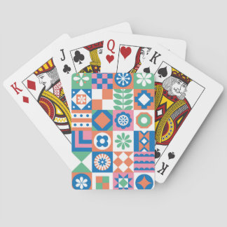Abstrakt Blommigt Scandinavian Folk Mönster Casinokort