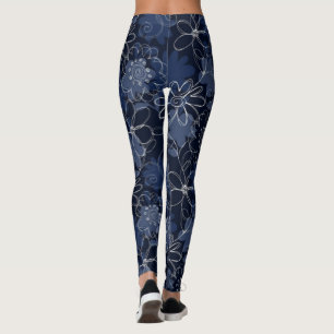 Abstrakt Blommigt Skriv ut kopplingar Leggings