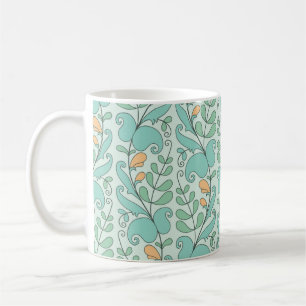 Abstrakt blommigt sömlös mönster kaffemugg
