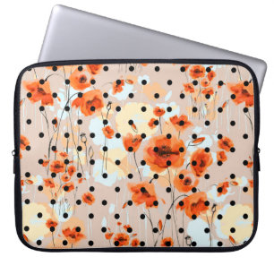 Abstrakt blommigt sömlös mönster med fält poppie laptop fodral