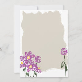 Abstrakt Blommigt, stationär Anteckningskort