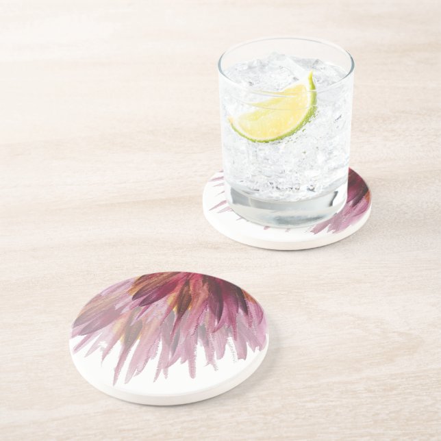 Abstrakt Blommigt Vattenfärg Handmålad  Underlägg (Sidan)