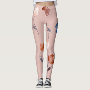 Abstrakt Blommigt Vattenfärg: Pastellfärgen är fär Leggings