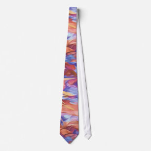 Abstrakt Blommigt Vattenfärgfärgad Slips