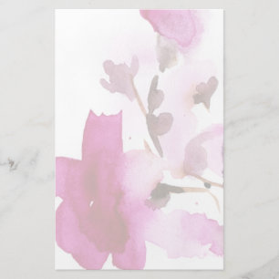 Abstrakt blommigt vattenfärgsfärger 4 brevpapper