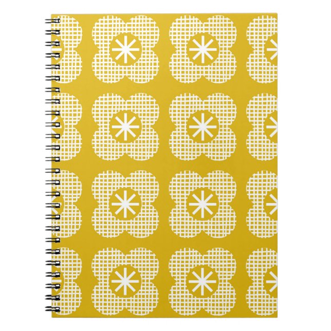 Abstrakt blommigt vintage mönster. Nordiska stil.  Anteckningsbok (Framsidan)