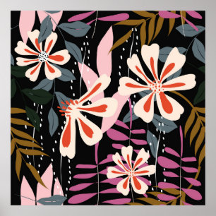 Abstrakt blommigt yta mönster utan sömlös ryggmärg poster