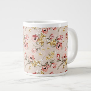 Abstrakt blommönster 3 jumbo mugg