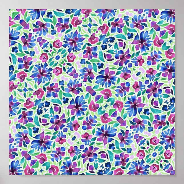 Abstrakt Blommönster - Affisch (Framsidan)