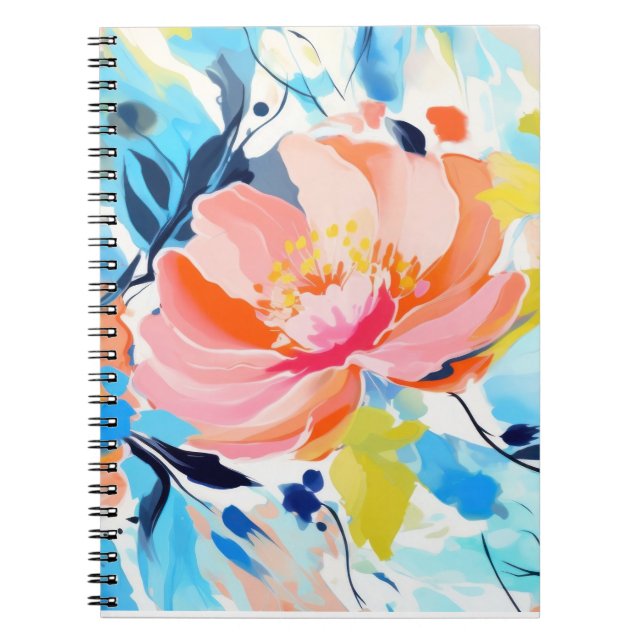 Abstrakt, blommönster anteckningsbok (Framsidan)