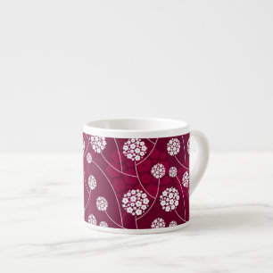 Abstrakt blommönster espressomugg