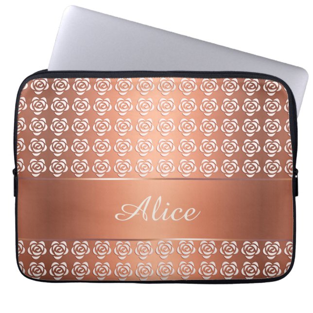abstrakt blommönster laptop sleeve (Framsidan)