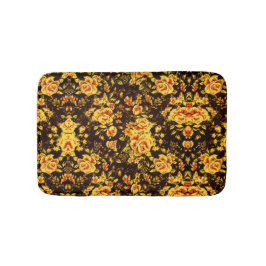 Abstrakt Blommönster med blommor från guld Badrumsmatta