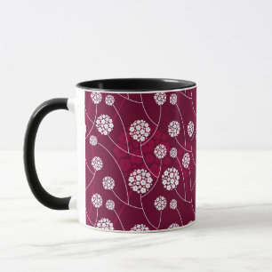 Abstrakt blommönster mugg