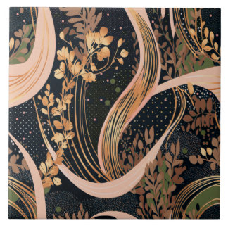 Abstrakt blommönster, polka dots, vinodling kakelplatta