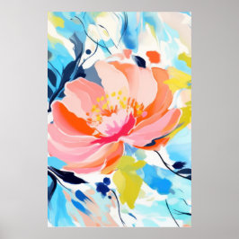Abstrakt, blommönster poster