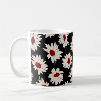 Abstrakt blommor, en konstgjord vattenfärg mönster kaffemugg