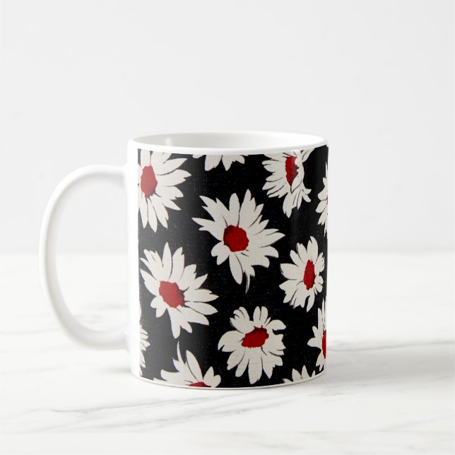 Abstrakt blommor, en konstgjord vattenfärg mönster kaffemugg (Vänster)