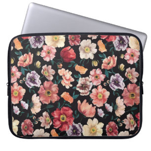 abstrakt blommor fullt arrangemang, överallt laptop fodral
