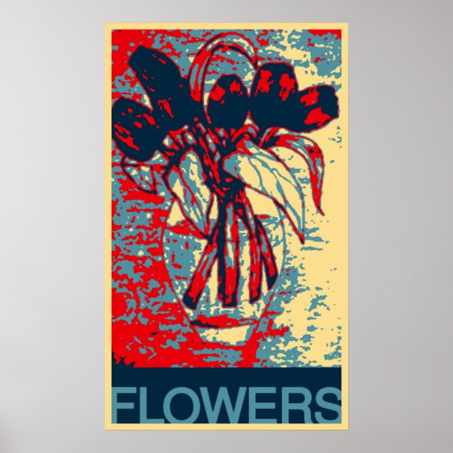 Abstrakt blommor i Vas Poster (Framsidan)