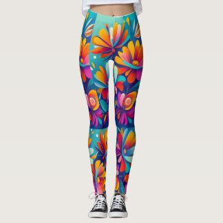 Abstrakt Blommor Leggings
