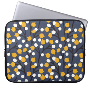 Abstrakt blommor och löv mönster laptop fodral