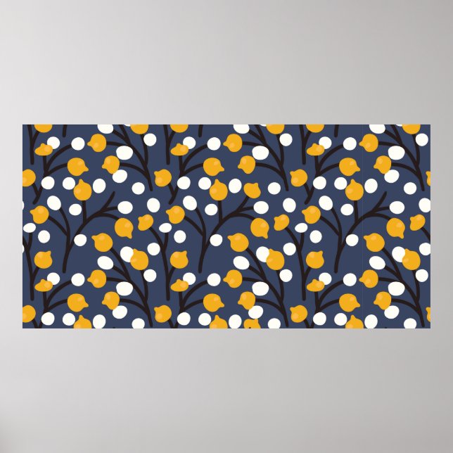Abstrakt blommor och löv mönster poster (Framsidan)