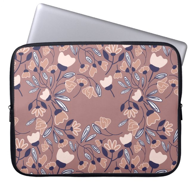 Abstrakt blommor sömlös mönster. Färgstark backgr Laptop Fodral (Framsidan)