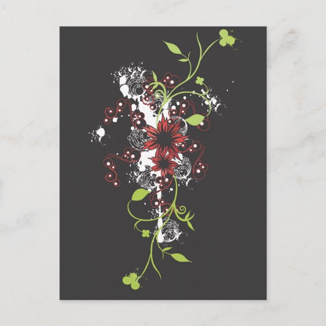 Abstrakt blommor vykort (Framsida)