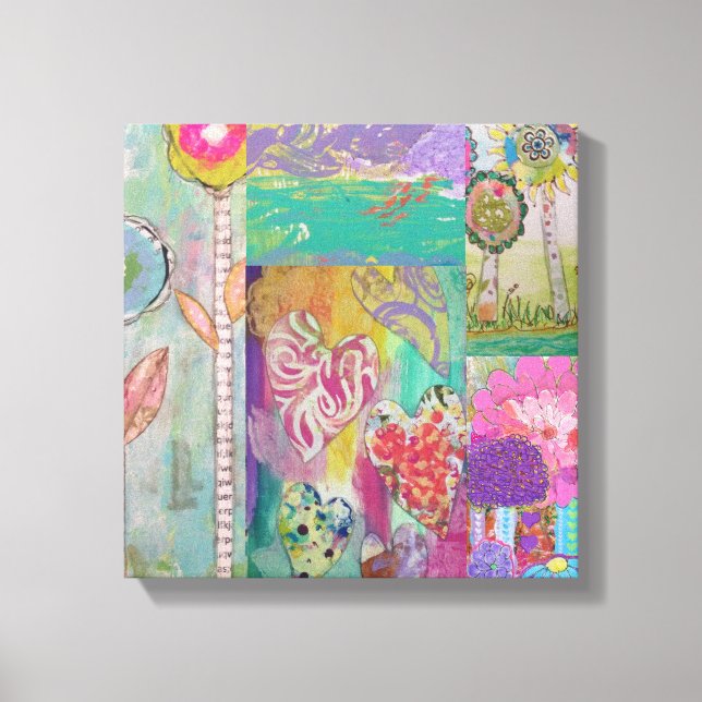Abstrakt blommotiv 5 canvastryck (Framsida)