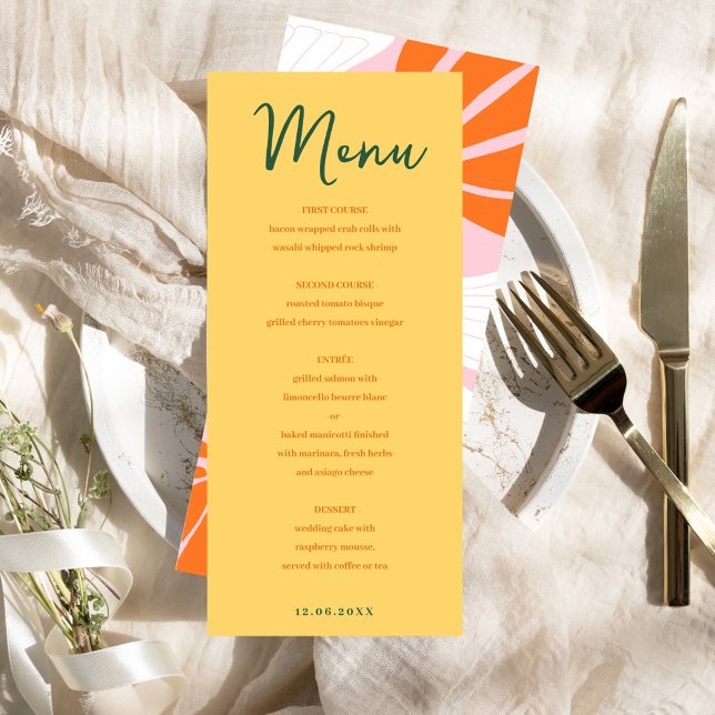 Abstrakt blomster gul och rosa mix och match meny (Abstract floral yellow & pink mix and match menu)