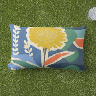 Abstrakt blomster maskros färgblock modern lumbarkudde