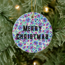 Abstrakt blomster Mönster - Keramisk Ornament