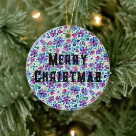 Abstrakt blomster Mönster - Keramisk Ornament