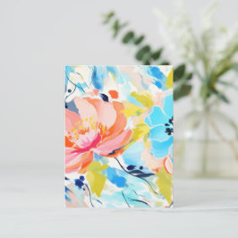 Abstrakt blomster Mönster målning Vykort