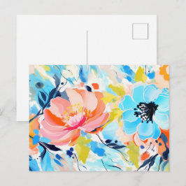 Abstrakt blomster Mönster målning Vykort