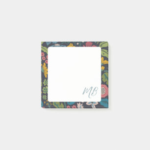 Abstrakt blomster Mönster monogram Post-it Block