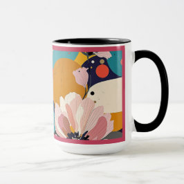 "Abstrakt blomster" Mugg