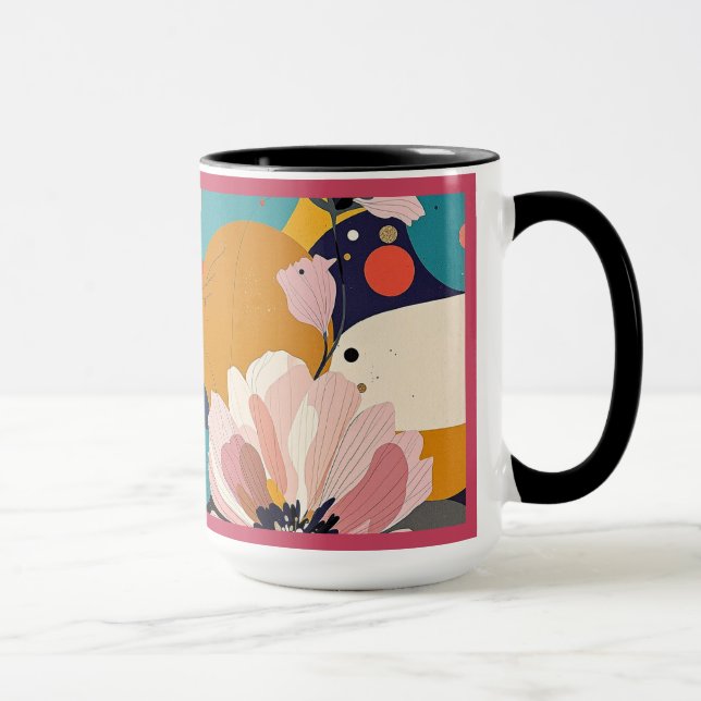 "Abstrakt blomster" Mugg (Höger)