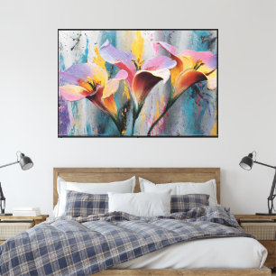 Abstrakt Blomster Vägg Dekoration – Modern Blommig Canvastryck