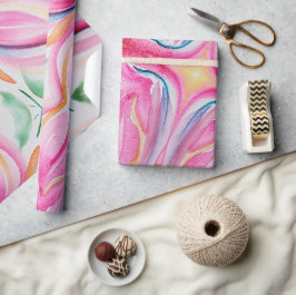 Abstrakt blomster vattenfärg målning presentpapper