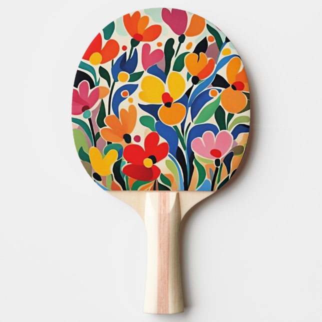 Abstrakt blomsterbakgrund, livfull, pingisracket (Framsidan)