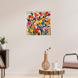 Abstrakt blomsterbakgrund, livfull, poster