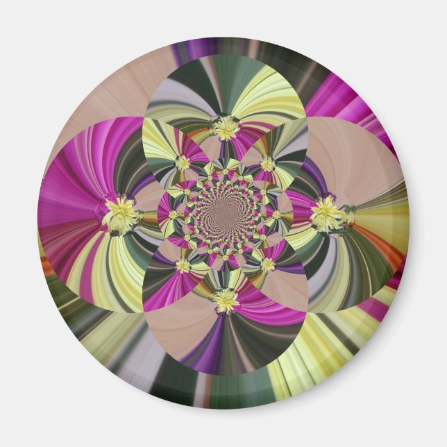 Abstrakt blomsterblommönster magnet (Framsidan)