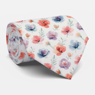 Abstrakt blomsterdesign i akvarell slips