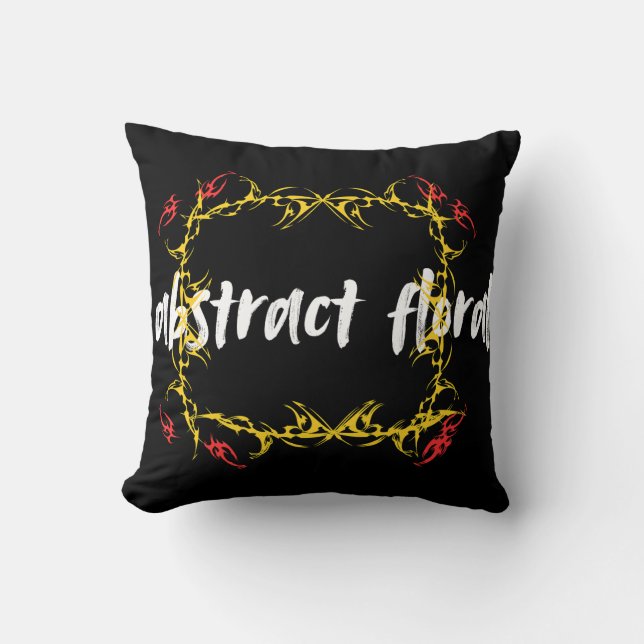 Abstrakt blomsterkonst design | Moderna blommor Kudde (Framsida)