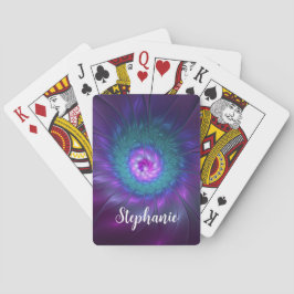 Abstrakt blomsterlig skönhet Färgrik fraktalkonst  Casinokort