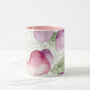 Abstrakt blomsterröd, lavendel, grön kaffekopp