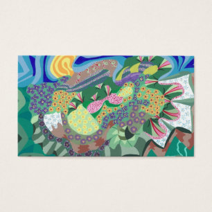 Abstrakt Blomsterträdgård Artist Trading Card Visitkort