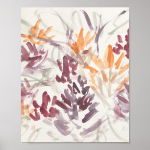 Abstrakt Blomsterträdgård Painting Expression Poster